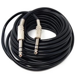 DRUT 10m 6.35mm Male to 6.35mm Male Stereo Audio Cable, 1/4" TRS Connectors For Professional Music Instruments & Home Audio 33ft Black Nickel Connectors