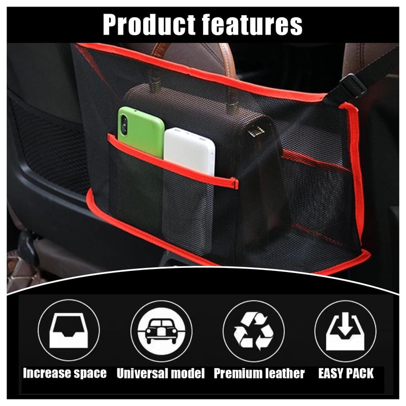 GLSOWEE Handbag Holder for Car, Auto Net Pocket Purse Holder