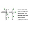 Hardver UPVC Front Door Chrome Handle Set, 92mm PZ 122mm,