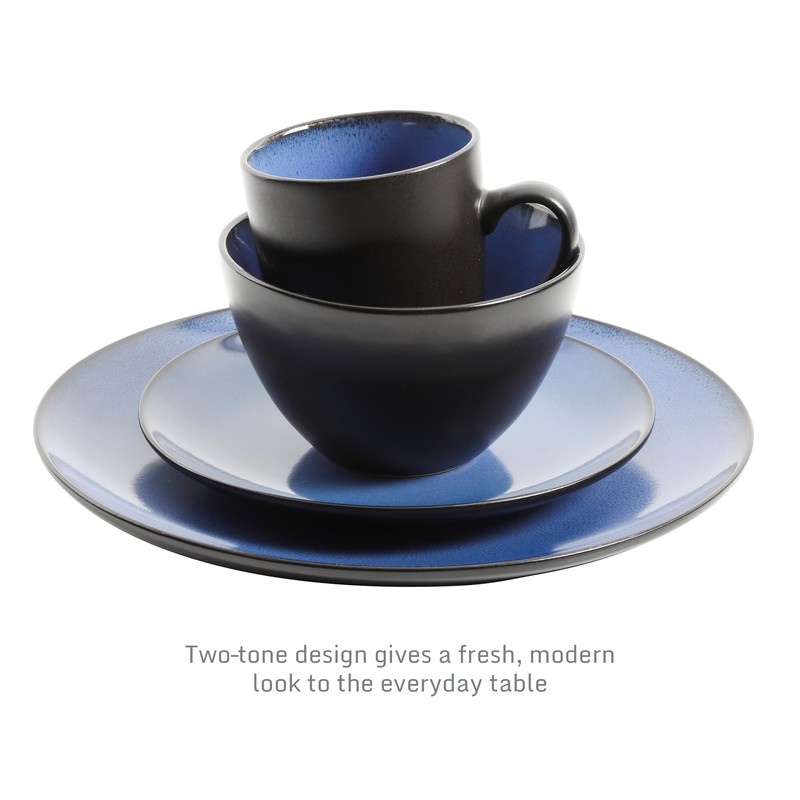 Gibson Elite Soho Lounge Round Reactive Glaze Stoneware Dinnerware Set,