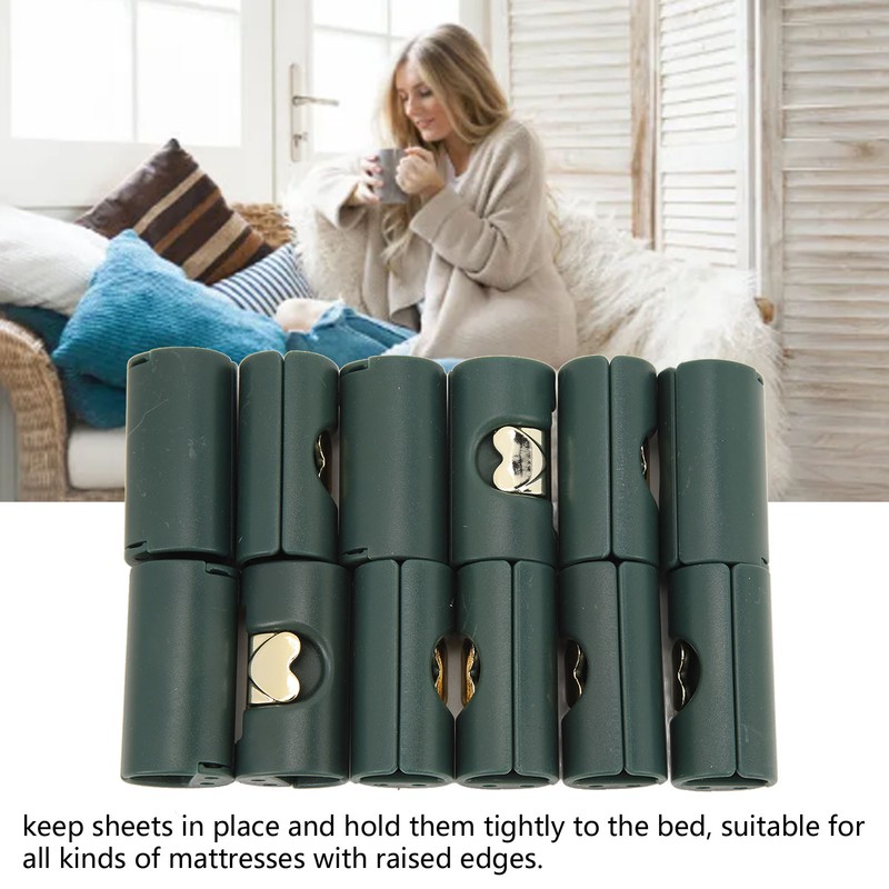 12Pcs Bed Sheet Grippers Adjustable Strong Clamp Force Sturdy ABS