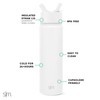 Simple Modern Water Bottle with Straw Lid Vacuum Insulated Stainless
