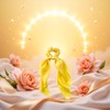 3Pcs Yellow Bow Scrunchies, Satin Ribbon Ponytail Hair Tie, Rope