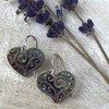 Abalone Paua Shell Small / Petite / Filigree Heart Drop