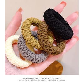 20 Pcs Elastic Hair Ties No Damage for Thick Hair Rubber Bands Hair Accessories Scrunchies Seamless for Women (Brown Series)
