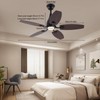 OUKANING Black Modern Dimmable Ceiling Fan with Light Remote Control,