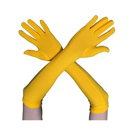 JOMOCARE Cosplay Gloves Long Tight Strech Gloves for Cosplay Costume Green Screen (Yellow)