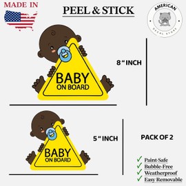 Baby on Board Sticker – Safety Warning Decal for Cars, Trucks & SUVs – Durable Waterproof Vinyl for Windows and Bumpers– High-Visibility Baby in Car Sign for Safe Driving Awareness Pack of 2 (Black)