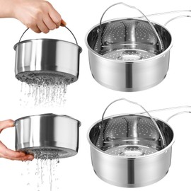 SiliFine 2 Pcs Stainless Steel Sink Drain Strainer Basket Multifunction Corner Hanging Sink Strainer Colander Drain Basket Kitchen Food Waste Filter for Vegetables Fruits Clean