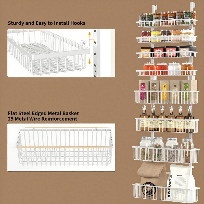 Moforoco White Over The Door Pantry Organizer, Pantry Organization and