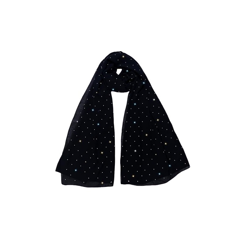 Lina & Lily Sparkle Rhinestones Women's Chiffon Scarf Shawl Head