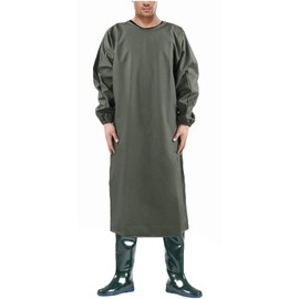 Full Sleeve Waterproof Knit Apron Gown - Windproof and Chemical Resistant, Ideal for Kitchen, Workshop,Safety & Security Personal Protective Workwear Green S-M
