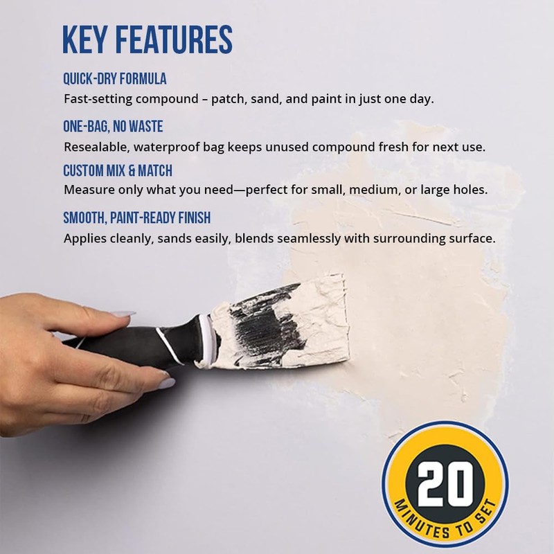 Drywall Repair Compound by SD Home, Fast-Drying Spackle Filler for