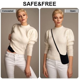 lapinchen Hidden Wallet, Travel Hidden Wallet Under Clothes, Undergarment Crossbody Secert Body Pouch for Passport Money & Valuables (Black)