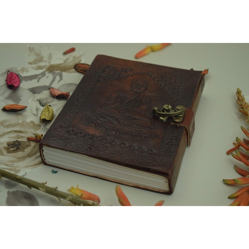 OVERDOSE Gautam Buddha Journal Notebook Handmade Leather Travel Diary Writing