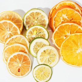 9oz Dehydrated Fruit Slices for Cocktail Garnish Set, Contains Dried Orange, Lime, and Lemon Slices, with 10 Pcs Drink Umbrella Picks, Great for Baking Party DIY Decorations.