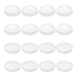 QUARKZMAN 16 Stück 60mm/2,36" Runde Soffit-Lüftungsgitter, Kunststoff-Soffit-Lüftungsabdeckung, Rundes Mesh-Loch-Luftschieber für Badezimmer Küchenschrank Kleiderschrank, Weiß