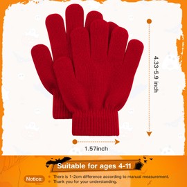 Toddler Magic Gloves Kids Halloween Winter Gloves Toddler White Full Fingers Mittens Kids Cosplay Warm Mittens Baby Knitted Gloves Soft Stretchy Hand Mittens for Baby Boys Girls White One Size