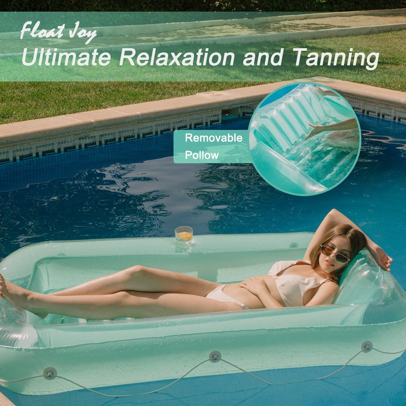 Float Joy Tanning Pool Inflatable Pool Floats Adult Tanning Bed