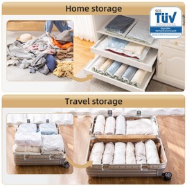 TAILI Vacuum Bags for Clothes Travel Pack of 12 in 3 Sizes 70 x 45 cm, 60 x 40 cm, 50 x 35 cm Vacuum Bag Set Travel to Roll Reusable and Easy to Carry Vacuum Bags for Backpack