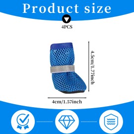 4 Stück Hundeschuhe Pfotenschutz Outdoor,Hundesocken Anti Rutsch Socken Hund Hunde Schuhe Dog Shoes bei Verletzung Hitzeschutz Atmungsaktive Verstellbare Mesh Hundeschuh,für Krallenschutz Rutschfeste