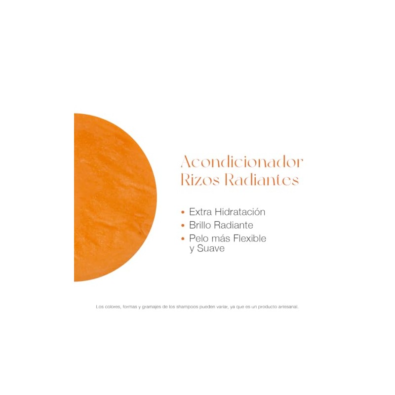 Acondicionador en Barra Naranja y Tea Tree para Cabello Rizado,