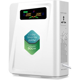Voltage Converter 110 to 220 Step Up Transformer 500W, No Noise, Ten Protection Functions, CE & CQC Certified ，using 220V Asia Euro Appliance in US