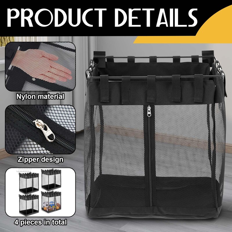 Teenyyou 4 Pcs Large Mesh Slatwall Baskets, 16 x16 x12