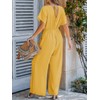 CUPSHE Womens Summer Jumpsuit V-Neck Short Dolman Sleeve Overall Wide