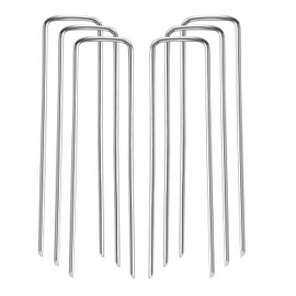 6 Pcs 6 Inch U-Shaped Ground Garden Landscape Staples Suitable for Outdoor Irrigation Hoses, Artificial Turf Nails, Fixed Fences and Tents