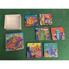 Unbranded New York City 6-Piece Square Coaster Set, Souvenir, Small New In Box Multi color