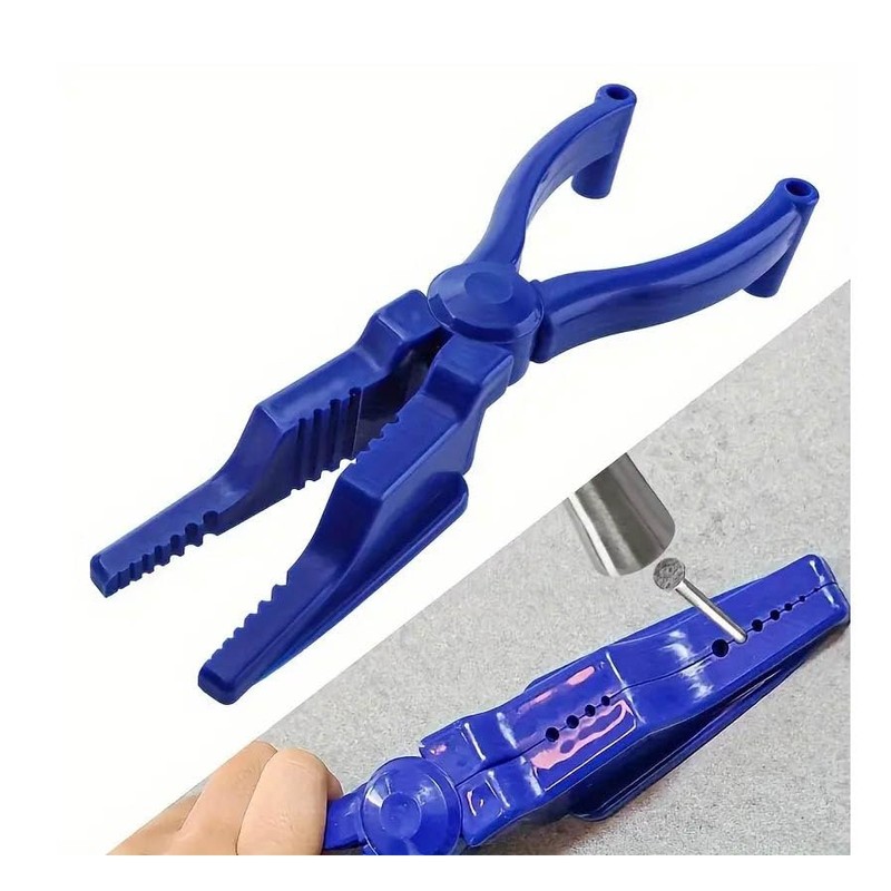 Safety Nail Holder Pliers, 24.5 cm Length, Blue Plastic Construction,