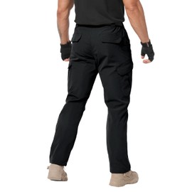 Arunlluta Men’s Tactical Pants, Ripstop Water Resistant Cargo Work Pants for Men, Stretch Hiking Pants Lightweight Black