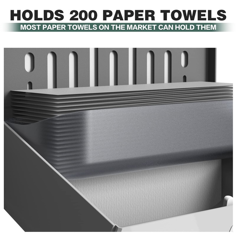 interhasa! Paper Towel Dispenser Wall Mounted, Adhesive Multifold Trifold c