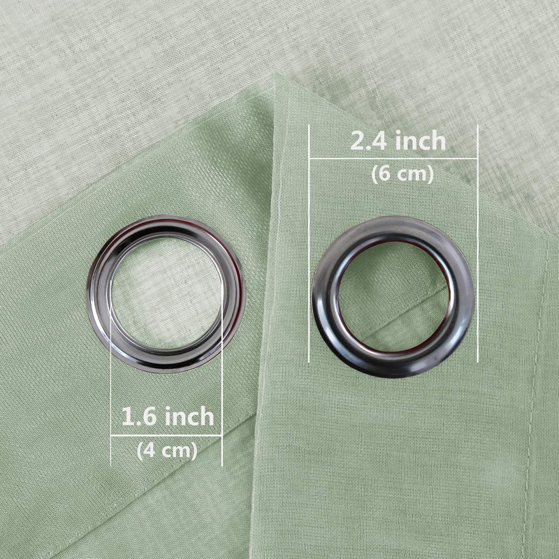 DWCN Short Sheer Curtains for Kitchen/Dinning Room - Faux Linen