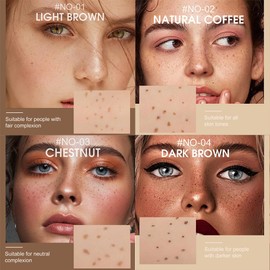 FeiCuiYun 4Pcs Freckle Stamp Pen, Fake Freckle Stamp Makeup Tool, Faux Freckle Stamp, Waterproof & Long Lasting Lifelike Sunkissed Face Freckle Makeup (4.0ml/0.12 fl oz)