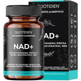 NAD+ | NR Nicotinamida Ribosa con Trans-Resveratrol 99%, Ácido Alfa Lipoíco, Extracto de Quercetina | Calidad Quotidien | 1 mes
