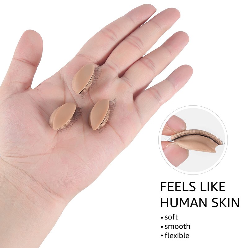 Miuffue Replacement Eyelids for Mannequin Head, 2 Pairs Eyelash Extension