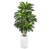 5FT Tall Artificial Dracaena Tree, Lifelike Faux Indoor Fake Floor