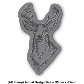 'Stag Head Sketch' Rubber Stamp - Unmounted Design for Crafting & Scrapbooking, A8 (RS00019533)