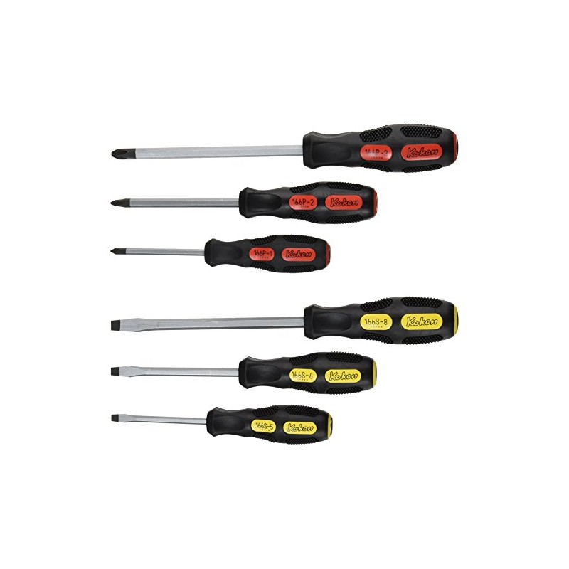 ko-ken Through Screwdriver Set, 6 Pieces Set, 166ps/6