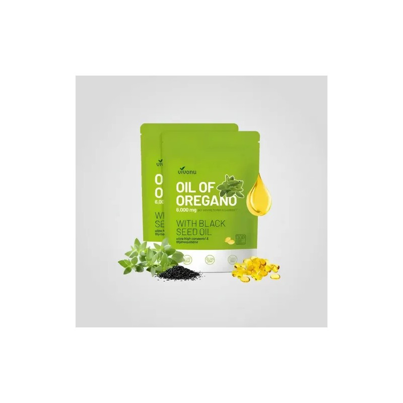2x Aceite De Orégano Cápsula Blanda 6000mg 300 Cápsulas
