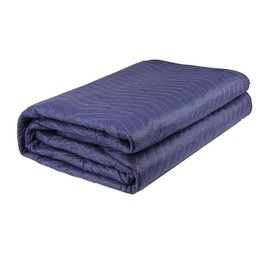 U HOMOVING 1 Pack Moving Blankets Heavy Duty 80"x72" Quilted Packing Blankets for Moving Furniture Padded Shipping Furniture Mover Blankets Blue