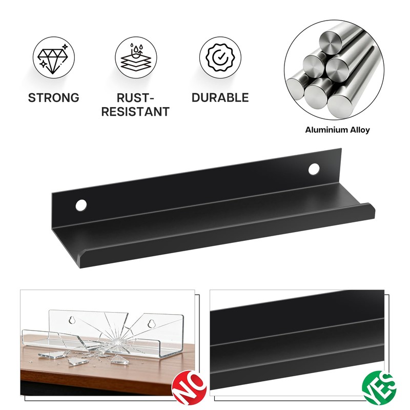 Yeria 6 Pack Vinyl Wall Mount Shelf, Record Wall Mount,