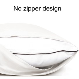 Silk Satin Pillowcases for Hair and Skin - Satin Standard Pillowcases, 2 Pack Luxurious and Silky Pillow Cases with Envelope Closure, 20x26 Inches, White