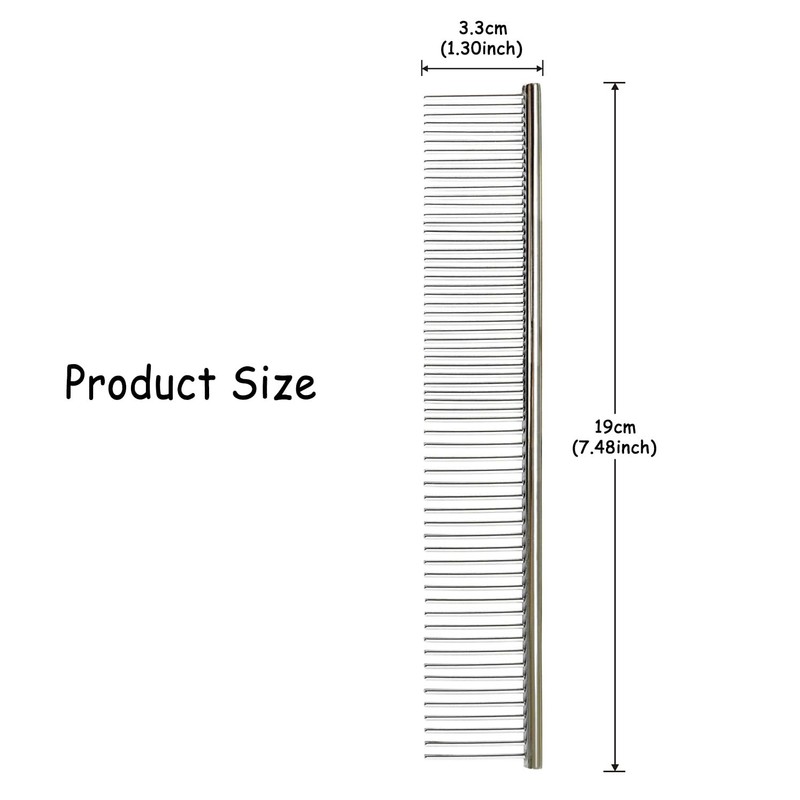 Stainless Steel Pet Comb,Metal Rounded Teeth Pet Comb for Large