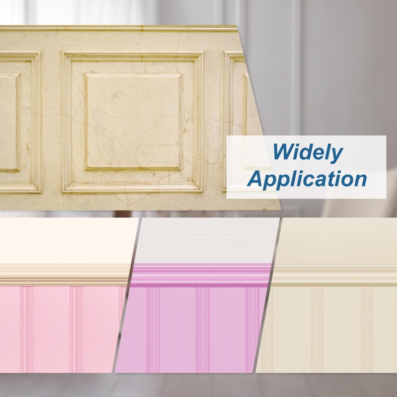 HARFINGTON 3D Wall Edging Self-Adhesive 90"x1.57" Flexible Peel and Stick