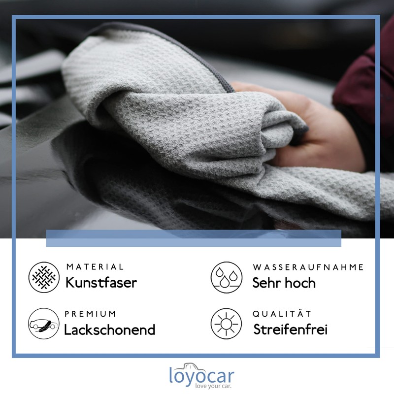 LOYOCAR 1 x Soft Car Drying Cloth Waffle Structure 55