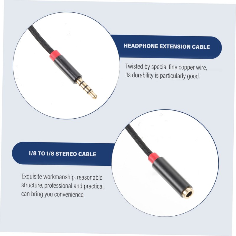 Gatuida 4pcs -Resistant 3.5mm Audio Cable Headphones Earphones Cable Extender