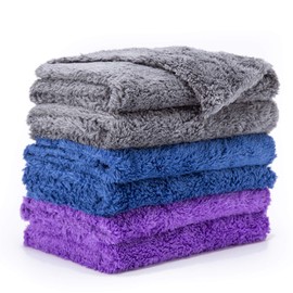 Car Wash Towel, Microfiber, Water Absorbent, Thick, Extra Thick, Car Towel, Car Wash, Car Wash, Dry Drying, Housework, Cleaning, 15.7 x 15.7 inches (40 x 40 cm), Pack of 6